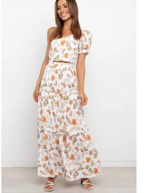 Petal and Pup Floral Two Piece Maxi Skirt Set Size Top (S) Skirt (M)
